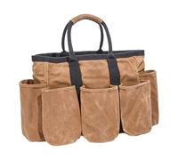 Sac À Outils De Jardin, Épais Et Résistant, 36x25,4x15,2cm, Sac De Fournitures En Toile Cirée, Fourre-tout De Rangement Avec Poches, Pour Les Travaux Extérieurs, Construction, Plantation, Fleuriste