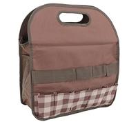 Sac à Outils de Jardin | Poard et PE de Grande capacité d'Oxford Cloth & PE | Organisateur de Jardinage pour la Plantation de matériaux/Engrais/Outils | Carrier Compact et (Brown with Plaid)