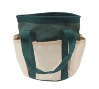 Sac à outils de jardin rond 6 poches, fourre-tout de rangement d'outils de jardinage en tissu Oxford pour hommes femmes jardinier vert avec couleur crème