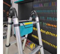 Sac à outils échelle de grande capacité, tissu Oxford 600D avec crochets et rivets renforcés, pochette de rangement portable pour extension télescopique PL (34 x 44 x 21 cm)