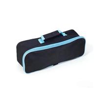 Sac à outils en polyester avec fermeture à chaîne et poignée supérieure, pochette de rangement noire pour l'organisation de l'atelier, design pliable pour un transport facile, dimensions 430 x 90 x