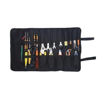 Sac à Outils Enroulable 14 Poches en Tissu Oxford Pochette à Outils pour électriciens 58 x 35 cm Étanche Organisateur de Rouleau à Outils Fourre-tout pour Charpentier Plombier(Bleu)