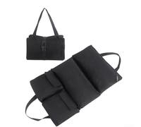 Sac à outils enroulable avec 5 poches zippées substantielles, pour éviers, tournevis, douilles et jauges de pneus, 490 x 335 mm (noir)