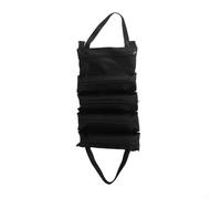 Sac à outils enroulable avec plusieurs poches pour pinces, clés, tournevis, pochette à outils en tissu Oxford 600D avec poignées et boucle de sécurité pour voiture ou atelier (noir)