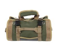 Sac à Outils Enroulable, Pochette de Rangement d'outils Polyvalente avec Crochets en Anneau en D, Support Suspendu en Tissu Oxford pour électricien, Plombier, Menuisier, organisate (Verte)