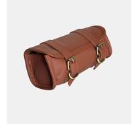Sac à Outils Moto en Cuir de chèvre Authentique 25 cm, Vintage, avec 2 Sangles et Fermeture à Boucle à dégagement Rapide renforcée pour Guidon/Fourche/Sissy Bar, idée Cadeau de Noël/Nouvel an, Marron