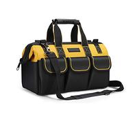 Sac à outils multi-usage, 43,2 cm, 43 × 17 × 25 cm, large ouverture, bandoulière réglable, pour bricolage et rangement de matériel