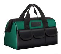 Sac à outils Oxford imperméable avec anneaux en acier renforcés, fixations à clous, fond en plastique et poches extérieures pour la gestion des outils sur site (33 cm)