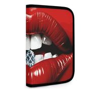Sac à outils pliable avec lèvres rouges avec diamant pour homme - Grand sac de rangement avec fermeture éclair - Sac à outils pour femme, Style :, Taille unique, Moderne
