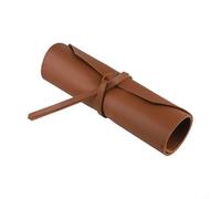 Sac à outils portable en cuir synthétique de style vintage pour clés, cutter et petit matériel, pochette de rangement compacte enroulable pour bricolage (marron)