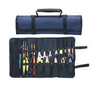 Sac à outils portatifs 22 poches en toile Oxford 600D pour outils de transport de gros fourre-tout organiseur, rangement facile et portable Idéal pour les travaux manuels et les réparateurs Bleu