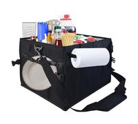 Sac à outils pour barbecue, sac à outils pour barbecue - Bandoulière rembourrée, organisateur d'ustensiles de cuisine, à couverts avec porte-serviettes en papier pliable pour voyage pique-nique bar