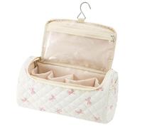 Sac à outils pour cheveux - Noir/rose, avec crochet matelassé, étui de transport pour fer à friser, 30,5 x 15,2 x 10,2 cm, matériau néoprène, résistant à la chaleur | Fer plat, , articles de