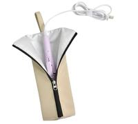Sac à outils pour cheveux, pochette résistante à la chaleur, organiseur de style imperméable, doublure anti-poussière, fermeture éclair, design pliable, rangement compact, prêt pour le voyage, parfait