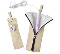 Sac à outils pour cheveux | Pochette résistante à la chaleur | Sac de transport portable pour salon de coiffure, table de maquillage, camping-car, voyage, salle de bain, orange clair, Refer to