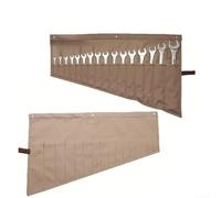 Sac à Outils, Sac à Outils en Toile avec 16 Poches, Pliable et étanche, for clés, café, 58 x 47 cm