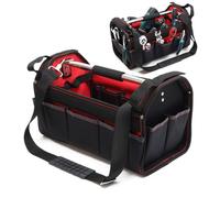 Sac à outils Taille L Bandoulière réglable et Poignée Poches intérieures et extérieures Porte-outils