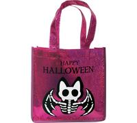 Sac à paillettes de chauve-souris squelettique Accessoire de costume pour Happy-Halloween rose-noir-blanc 24,5 x 8 x 24,5 cm