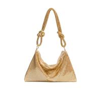 Sac à Paillettes Pochette de soirée à paillettes souples for femmes, sac à main brillant for dîner, fête de mariage, sac à main de styliste, sac à bandoulière sous les bras Pour Femme Et Fille(Gold)