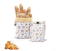 Sac à Pain en Cire D'abeille Réutilisables, Coton Sac a Pain, Sacs a Pains Longue Conservation, Sacs a Pains Cire Abeille pour Baguette Fait Maison et Produits de Boulangerie, 33x44cm, Blanc