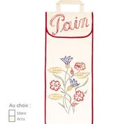 Sac À Pain En Coton Blanc Fleurs Des Champs