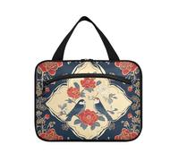 Sac à pharmacie pliable pour le Nouvel An, oiseaux et fleurs à suspendre, grande capacité, avec crochet, sac à médicaments pliable pour voyage, camping, bolso de maquillaje para Mujer