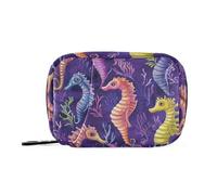 Sac à pharmacie violet avec compartiments détachables, petit pilulier pratique pour sac à main