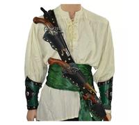 Sac À Pistolet Vintage, Étui À Silex De Pirate Médiéval, Porte-Pistolet Triple Menace avec Bandoulière Réglable for Cosplay, Accessoires De Costumes De Fête d'halloween(Color:Black)