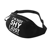 Sac À Poitrine Je Ne Suis Pas Timide, Je Ne T'Aime Juste Pas Portable Sac À Taille Avec Prise Casque Waist Pack Pour Activités Outdoor Gym 14X35Cm