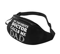 Sac À Poitrine Mon Médecin Préféré m'appelle Papa avec Prise Casque Sac De Taille Portable Sacoche De Sport pour Camping Homme Gym 14X35Cm