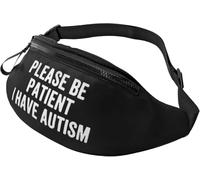 Sac À Poitrine S'Il Vous Plaît Soyez Patient, Je Suis Autiste Avec Prise Casque Sac De Taille Portable Sacoche Homme Bandouliere Pour Randonnée Running Femme 14X35Cm