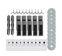 Sac à poussière filtre Hepa brosse principale support de vadrouille boîte à poussière accessoires d'aspirateur Robot. Compatible for Deebot X2 Omni/X2 Pro (Schwarz : 42pcs)