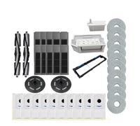 Sac à poussière filtre Hepa brosse principale support de vadrouille boîte à poussière accessoires d'aspirateur Robot. Compatible for Deebot X2 Omni/X2 Pro (Schwarz : 47pcs)