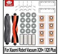 Sac à poussière pour aspirateur robot Xiaomi X20 + / X20 Plus, accessoires de vadrouille et de gril, brosse latérale principale, filtre Hepa, pièces de rechange 16PCS