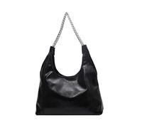 Sac à provisions en cuir synthétique pour femme Sacs de lecture à la mode pour femmes Grande capacité Sac décontracté Sac à main d'été pour voyage quotidien, Noir