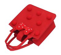 Sac à Provisions en Feutre, Sac Cadeau Réutilisable élégant pour les Enfants pour la Boule Floue de Couleur Vive Portable de Noël (rouge)