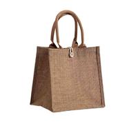 Sac à provisions en jute, acheteur naturel, fourre-tout en toile, sacs en toile de jute, réutilisables et élégants, lavables, for le quotidien, les voyages, le pique-nique(A Style,45*16*34cm)
