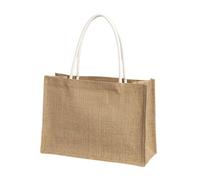 Sac à provisions en jute, fourre-tout en toile de jute, cadeau réutilisable avec poignées, acheteur avec, toile de jute avec, imperméable, for demoiselle d'honneur, mariage, voyage(A Style,32*13*22cm)