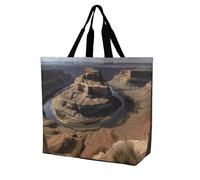 Sac à provisions en toile pliable de grande capacité Motif Texas Bluebonnets, Grand Canyon Arizona, 40x40x16cm