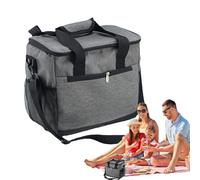 Sac à provisions isolé - Grand sac alimentaire isolé, sac isotherme portable pour pique-nique | Sac de courses isolé imperméable avec fermeture éclair, sac de pique-nique de voyage isolé anti-fuite F