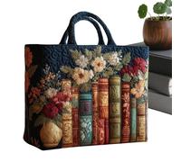 Sac à provisions matelassé - 33 x 31 cm, sac à bandoulière sur le thème nouveau, sac de marché de style rétro, accessoire texturé doux de style académique | Utilisation du chemin de navette pour faire