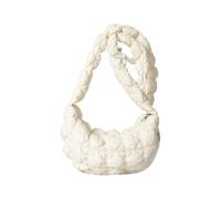Sac à provisions matelassé, sac à bandoulière matelassé - Sac à bandoulière plissé doux Crescent Cloud Bag - Sac tendance sous le bras pour anniversaire, Noël, Saint-Valentin, Blanc., Voir description