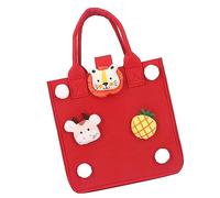 Sac à Provisions, Panier à Provisions en Feutre de Décoration de Fruits d'animaux Réutilisable Rouge Portable Grande capacité Adultes en Plein Air (Rouge)