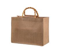 Sac à provisions portable en toile de jute avec poignées en boucle réutilisable, marron, 41x18x33cm