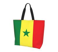Sac à provisions réutilisable à une épaule, drapeau du Sénégal pour femmes, sac fourre-tout décontracté, grand sac de courses multifonction
