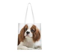 Sac à provisions réutilisable, sac à main pour les courses, sac à bandoulière en toile polyvalent,Cavalier King Charles Spaniel Épagneul brun