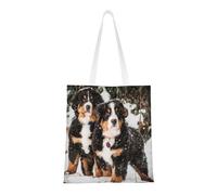 Sac à provisions réutilisable, sac à main pour les courses, sac à bandoulière en toile polyvalent,Drôle de bouvier bernois