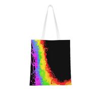 Sac à provisions réutilisable, sac à main pour les courses, sac à bandoulière en toile polyvalent,L'amour gagne l'arc-en-ciel