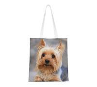 Sac à provisions réutilisable, sac à main pour les courses, sac à bandoulière en toile polyvalent,Portrait d'un Yorkshire Terrier miniature Yorkie Photo