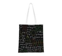 Sac à provisions réutilisable, sac à main pour les courses, sac à bandoulière en toile polyvalent,Symboles mathématiques noirs Formule mathématique